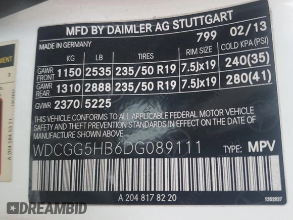 2013 Mercedes-Benz GLK 350 with VIN WDCGG5HB6DG089111, listed as a Copart auction lot 74144714 with Not Provided miles and Non Repairable. Bid and sale history available at DreamBid. Image 14.