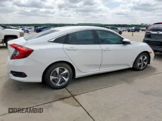 2019 Honda Civic LX with VIN 2HGFC2F68KH606218, listed as a Copart auction lot 55811975 with 74,750 mi miles and Salvage Title. Bid and sale history available at DreamBid. Image 3.