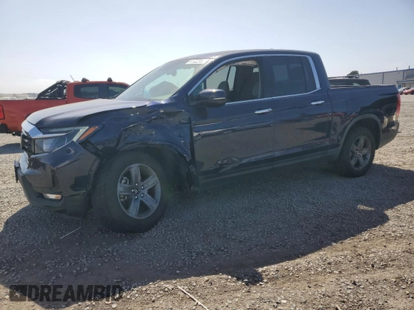 2021 Honda Ridgeline RTL-E with VIN 5FPYK3F75MB001663, listed as a Copart auction lot 61952705 with 52,093 mi miles and Salvage title. Bid and sale history available at DreamBid. Image 1.