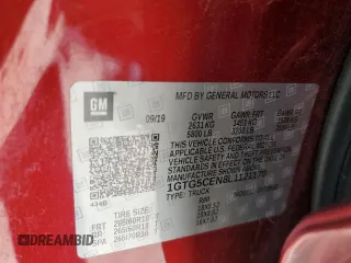 2020 GMC Canyon 2WD SLE with VIN 1GTG5CEN8L1121170, listed as a Copart auction lot 87121844 with 0 mi miles and Salvage Title. Bid and sale history available at carsss.com. Image 15.