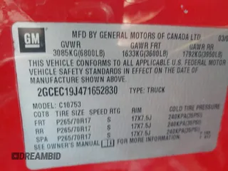 2007 Chevrolet Silverado 1500 LT w/1LT with VIN 2GCEC19J471652830, listed as a IAAI auction lot 41255935 with 263,345 mi miles. Bid and sale history available at carsss.com. Image 9.