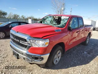 2020 Ram 1500 Big Horn with VIN 1C6SRFBT7LN130106, listed as a Copart auction lot 76715524 with 66,335 mi miles and Salvage Title. Bid and sale history available at carsss.com. Image 1.