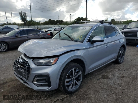 2021 Audi Q5 Premium with VIN WA1AAAFY6M2131314, listed as a Copart auction lot 66563942 with 12,653 mi miles. Bid and sale history available at carsss.com. Image 2.