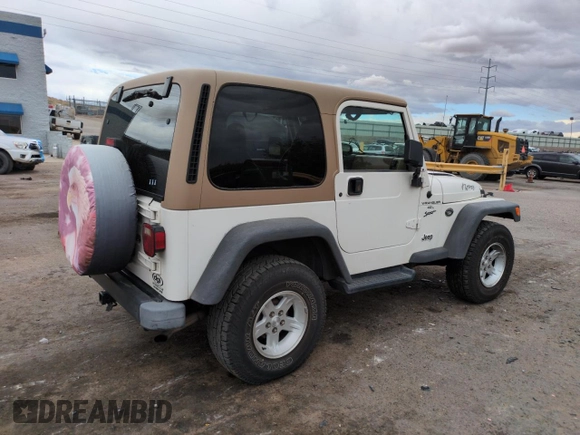 1999 Jeep Wrangler Sport with VIN 1J4FY19S2XP421162, listed as a Copart auction lot 57683835 with 152,636 mi miles and Salvage title. Bid and sale history available at DreamBid. Image 3.