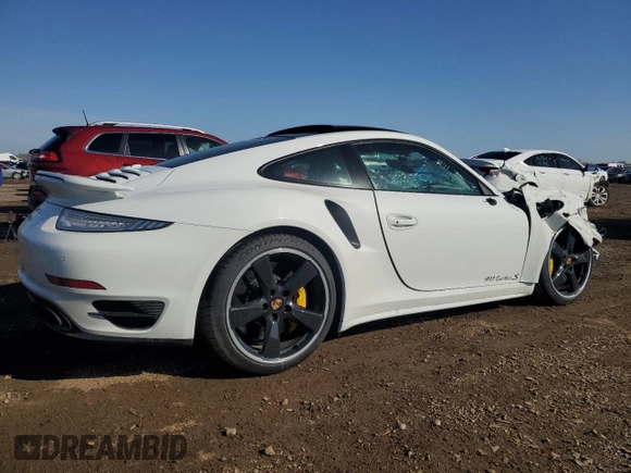 2015 Porsche 911 Turbo S with VIN WP0AD2A9XFS160370, listed as a Copart auction lot 77165054 with 19,235 mi miles and Salvage Title. Bid and sale history available at DreamBid. Image 3.