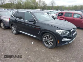 2019 BMW X3 xDrive30i with VIN 5UXTR9C55KLE21875, listed as a IAAI auction lot 41946851 with 81,853 mi miles. Bid and sale history available at carsss.com. Image 1.