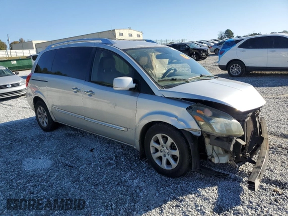 2007 Nissan Quest SL with VIN 5N1BV28U67N129530, listed as a Copart auction lot 77336154 with 0 mi miles and Salvage Title. Bid and sale history available at carsss.com. Image 4.