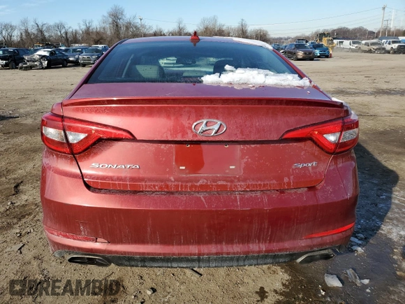 2017 Hyundai Sonata Sport with VIN 5NPE34AF6HH469065, listed as a Copart auction lot 41884845 with 119,447 mi miles and Salvage Title. Bid and sale history available at carsss.com. Image 6.