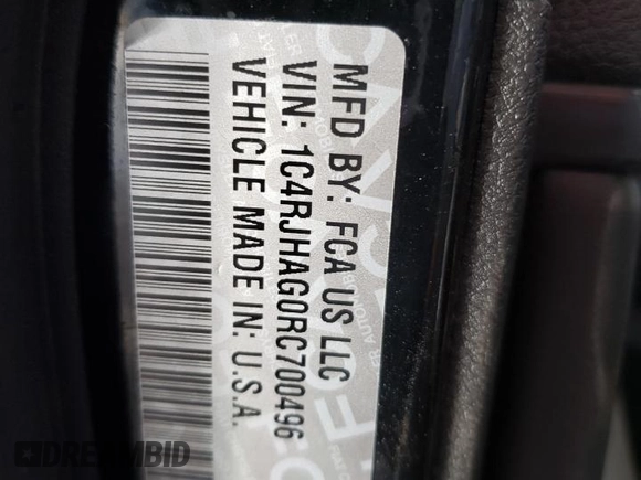 2024 Jeep Grand Cherokee Laredo with VIN 1C4RJHAG0RC700496, listed as a Copart auction lot 88449625 with 32,049 mi miles and Clean title. Bid and sale history available at DreamBid. Image 14.