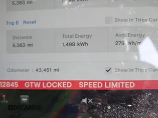 2021 Tesla Model Y Long Range with VIN 5YJYGDEE3MF212845, listed as a IAAI auction lot 41864260 with 43,451 mi miles. Bid and sale history available at carsss.com. Image 15.