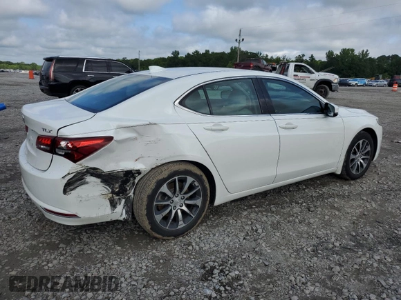 2017 Acura TLX with VIN 19UUB1F35HA005446, listed as a Copart auction lot 60146105 with 67,352 mi miles and Salvage title. Bid and sale history available at DreamBid. Image 3.
