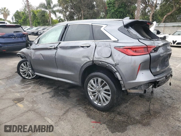 2024 Infiniti QX50 Luxe z VIN 3PCAJ5BA5RF105894, wystawiony jako Copart lot #62565715 z przebiegiem Nie podano mil oraz Nie do naprawy • Non repairable. Historia ofert i sprzedaży dostępna na DreamBid. Obrazek 2.
