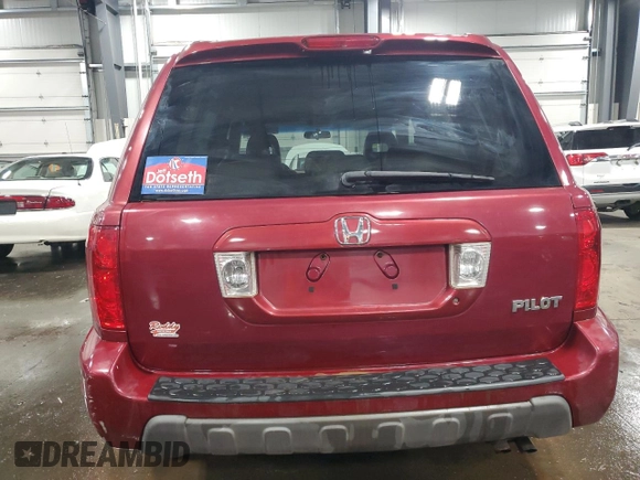 2005 Honda Pilot EX-L with VIN 5FNYF185X5B047522, listed as a Copart auction lot 55839695 with 237,707 mi miles and Salvage title. Bid and sale history available at DreamBid. Image 6.