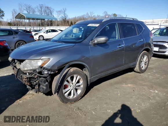 2015 Nissan Rogue SV with VIN KNMAT2MV9FP546616, listed as a Copart auction lot 41642805 with 146,863 mi miles and Salvage Title. Bid and sale history available at carsss.com. Image 1.
