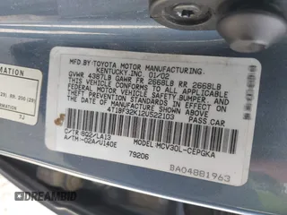 2002 Toyota Camry XLE z VIN 4T1BF32K12U522103, wystawiony jako IAAI lot #42047263 z przebiegiem 293 503 mil mil oraz . Historia ofert i sprzedaży dostępna na DreamBid. Obrazek 9.