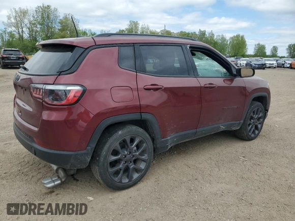 2021 Jeep Compass 80th Anniversary with VIN 3C4NJDEB4MT529044, listed as a Copart auction lot 57462915 with 20,985 mi miles and Non repairable. Bid and sale history available at DreamBid. Image 3.