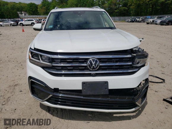 2021 Volkswagen Atlas SEL Premium R-Line with VIN 1V2FR2CA3MC550747, listed as a Copart auction lot 57286075 with Not provided miles and Salvage title. Bid and sale history available at DreamBid. Image 5.