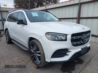 2021 Mercedes-Benz GLS 580 with VIN 4JGFF8GEXMA445382, listed as a IAAI auction lot 40991874 with 51,955 mi miles and . Bid and sale history available at DreamBid. Image 1.