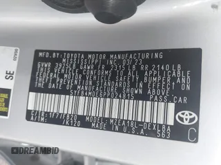 2023 Toyota Corolla LE z VIN 5YFB4MDE6PP024815, wystawiony jako IAAI lot #42433331 z przebiegiem 48 348 mil mil oraz . Historia ofert i sprzedaży dostępna na DreamBid. Obrazek 9.