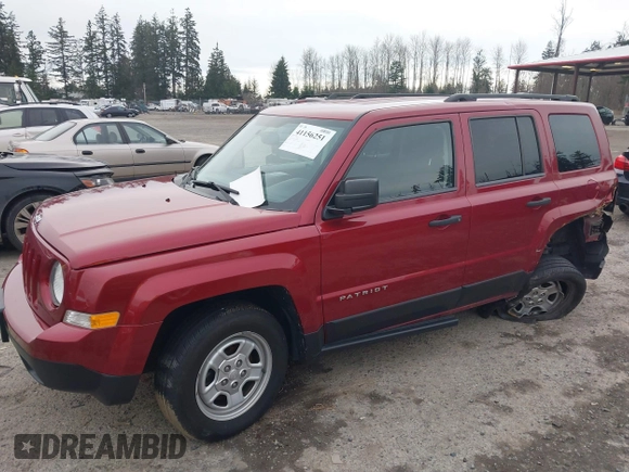 2014 Jeep Patriot Sport with VIN 1C4NJRBB2ED642242, listed as a IAAI auction lot 41156251 with 94,207 mi miles. Bid and sale history available at carsss.com. Image 2.