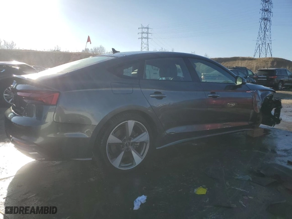 2021 Audi A5 Sportback S line Premium Plus with VIN WAUFACF58MA009652, listed as a Copart auction lot 43730165 with NaN miles and Salvage Title. Bid and sale history available at carsss.com. Image 3.
