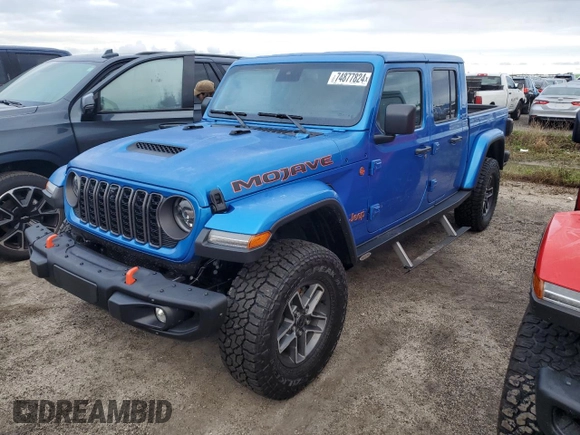 2024 Jeep Gladiator Mojave X with VIN 1C6JJTEG6RL124639, listed as a Copart auction lot 74877824 with Not provided miles and Non repairable. Bid and sale history available at DreamBid. Image 1.