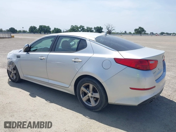 2015 Kia Optima LX with VIN 5XXGM4A74FG381316, listed as a IAAI auction lot 41885940 with 128,984 mi miles. Bid and sale history available at carsss.com. Image 3.