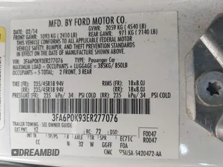 2014 Ford Fusion Titanium with VIN 3FA6P0K93ER277076, listed as a IAAI auction lot 41858755 with 209,233 mi miles and . Bid and sale history available at DreamBid. Image 9.