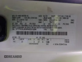 2024 Ford F-150 с VIN 1FTFX3L83RKE01259, выставлен на аукционе IAAI как лот 41421526 с пробегом 32 330 миль миль и . История ставок и продаж доступна на DreamBid. Изображение 9.