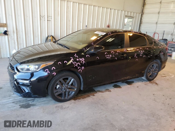 2021 Kia Forte GT-Line with VIN 3KPF34AD7ME375553, listed as a Copart auction lot 48064995 with 43,634 mi miles and Clean Title. Bid and sale history available at carsss.com. Image 1.