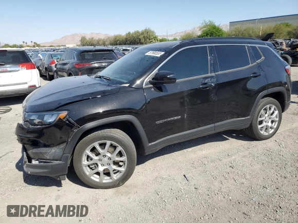 2023 Jeep Compass Latitude Lux z VIN 3C4NJDFNXPT522385, wystawiony jako Copart lot #57990555 z przebiegiem 28 159 mil mil oraz Szkoda całkowita • Salvage title. Historia ofert i sprzedaży dostępna na DreamBid. Obrazek 1.