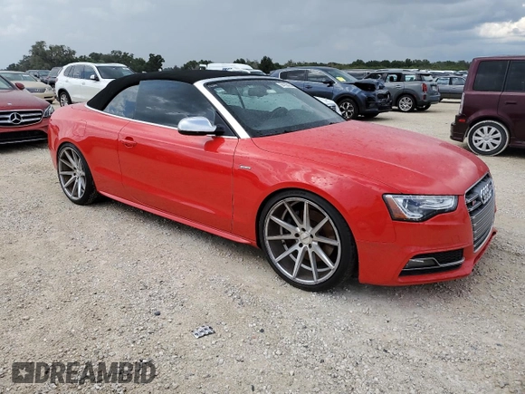 2014 Audi S5 Premium Plus z VIN WAUCGAFH5EN015371, wystawiony jako Copart lot #74150454 z przebiegiem Nie podano mil oraz Szkody całkowita. Historia ofert i sprzedaży dostępna na DreamBid. Obrazek 4.