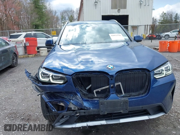 2022 BMW X3 xDrive30i with VIN 5UX53DP04N9M16967, listed as a IAAI auction lot 42022516 with 44,827 mi miles and . Bid and sale history available at DreamBid. Image 6.