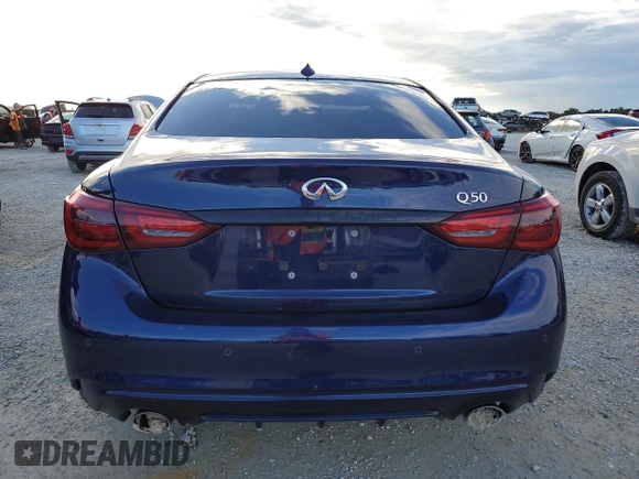 2023 Infiniti Q50 Sensory with VIN JN1EV7CP2PM512518, listed as a Copart auction lot 74486644 with 12,919 mi miles and Non repairable. Bid and sale history available at DreamBid. Image 6.