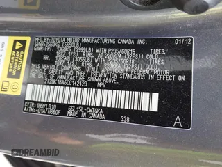 2012 Lexus RX 350 with VIN 2T2BK1BA6CC142423, listed as a IAAI auction lot 42609107 with 196,168 mi miles and . Bid and sale history available at DreamBid. Image 9.