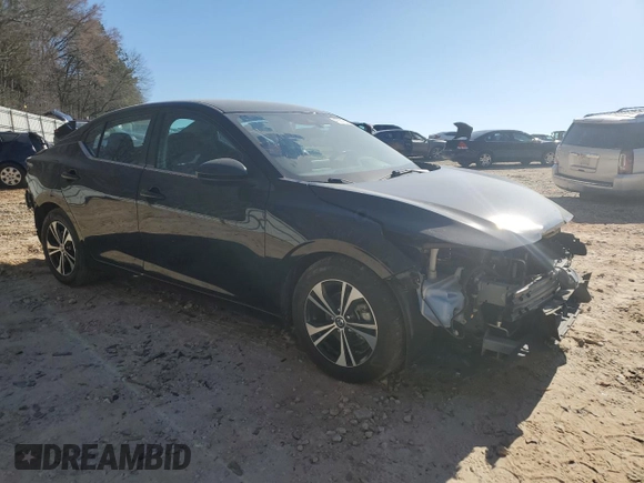 2022 Nissan Sentra SV with VIN 3N1AB8CV7NY316306, listed as a Copart auction lot 47301205 with 52,171 mi miles and Salvage Title. Bid and sale history available at carsss.com. Image 4.