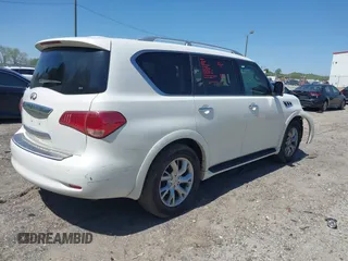 2012 Infiniti QX56 8-passenger with VIN JN8AZ2ND5C9716530, listed as a IAAI auction lot 42031101 with 153,432 mi miles and . Bid and sale history available at DreamBid. Image 4.