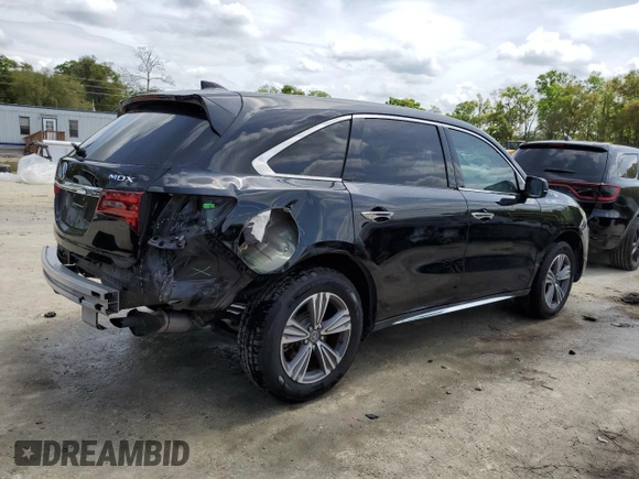 2019 Acura MDX with VIN 5J8YD3H39KL003375, listed as a Copart auction lot 50595035 with 69,528 mi miles and Salvage Title. Bid and sale history available at carsss.com. Image 3.