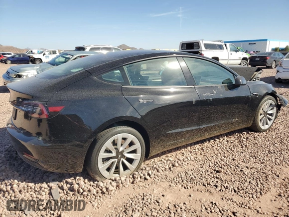 2023 Tesla Model 3 with VIN 5YJ3E1EA4PF459775, listed as a Copart auction lot 47998075 with 37,232 mi miles and Salvage Title. Bid and sale history available at DreamBid. Image 3.