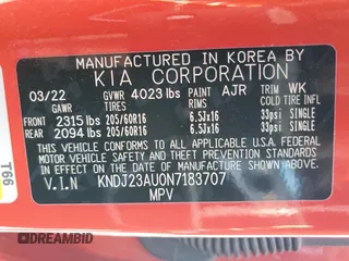 2022 Kia Soul LX with VIN KNDJ23AU0N7183707, listed as a Copart auction lot 47773255 with 30,228 mi miles and Salvage Title. Bid and sale history available at carsss.com. Image 12.