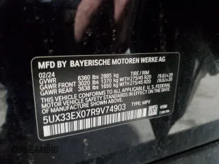 2024 BMW X6 xDrive40i with VIN 5UX33EX07R9V74903, listed as a Copart auction lot 44209305 with 0 mi miles and Salvage Title. Bid and sale history available at carsss.com. Image 13.