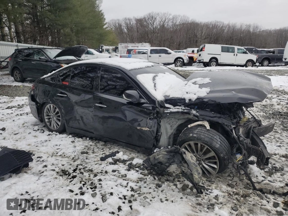 2018 Infiniti Q50 Luxe with VIN JN1EV7AR2JM444975, listed as a Copart auction lot 45145505 with 100,570 mi miles and Salvage Title. Bid and sale history available at carsss.com. Image 4.