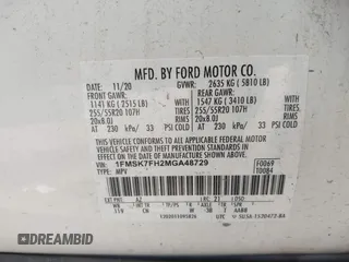 2021 Ford Explorer Limited с VIN 1FMSK7FH2MGA48729, выставлен на аукционе IAAI как лот 42488056 с пробегом 89 257 миль миль и . История ставок и продаж доступна на DreamBid. Изображение 9.