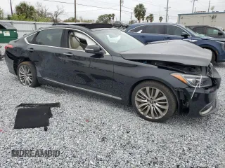 2018 Genesis G80 Ultimate with VIN KMHGN4JF7JU216279, listed as a Copart auction lot 42200505 with 52,514 mi miles and Salvage Title. Bid and sale history available at DreamBid. Image 4.