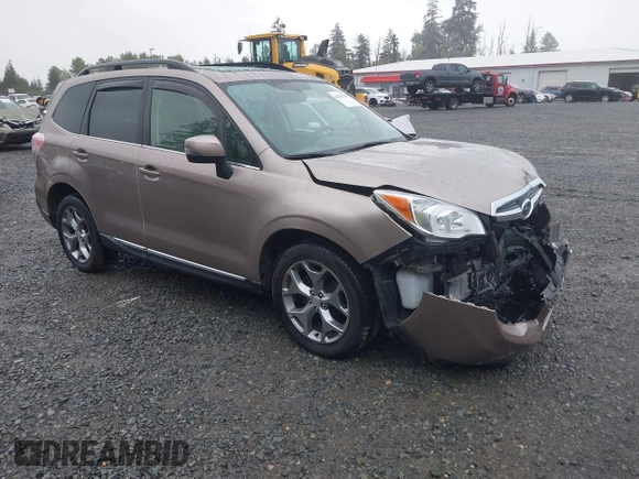 2015 Subaru Forester Touring with VIN JF2SJAUC1FH457069, listed as a IAAI auction lot 42293542 with 71,689 mi miles and . Bid and sale history available at DreamBid. Image 1.