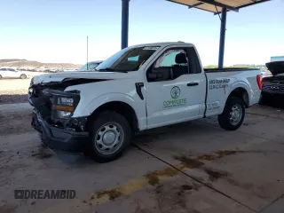 2023 Ford F-150 XL with VIN 1FTMF1C5XPKE35376, listed as a Copart auction lot 57109915 with 25,832 mi miles and Salvage title. Bid and sale history available at DreamBid. Image 1.