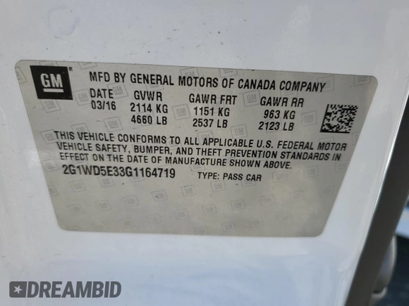 2016 Chevrolet Impala Limited Police Police with VIN 2G1WD5E33G1164719, listed as a Copart auction lot 50499805 with 80,677 mi miles and Salvage Title. Bid and sale history available at carsss.com. Image 12.