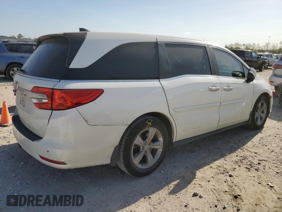2018 Honda Odyssey EX-L with VIN 5FNRL6H72JB005268, listed as a Copart auction lot 50263645 with 136,036 mi miles and Salvage Title. Bid and sale history available at carsss.com. Image 3.