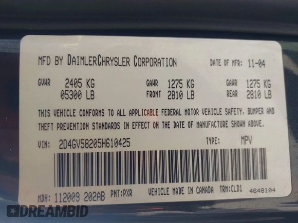2005 Dodge Magnum RT with VIN 2D4GV58205H610425, listed as a IAAI auction lot 41840499 with 202,786 mi miles. Bid and sale history available at carsss.com. Image 9.