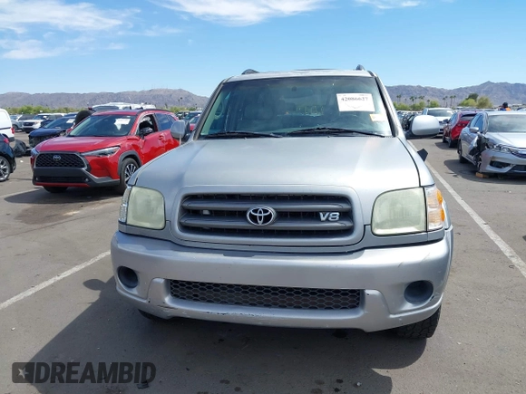 2002 Toyota Sequoia SR5 with VIN 5TDZT34A32S113234, listed as a IAAI auction lot 42086627 with 282,821 mi miles and . Bid and sale history available at carsss.com. Image 12.